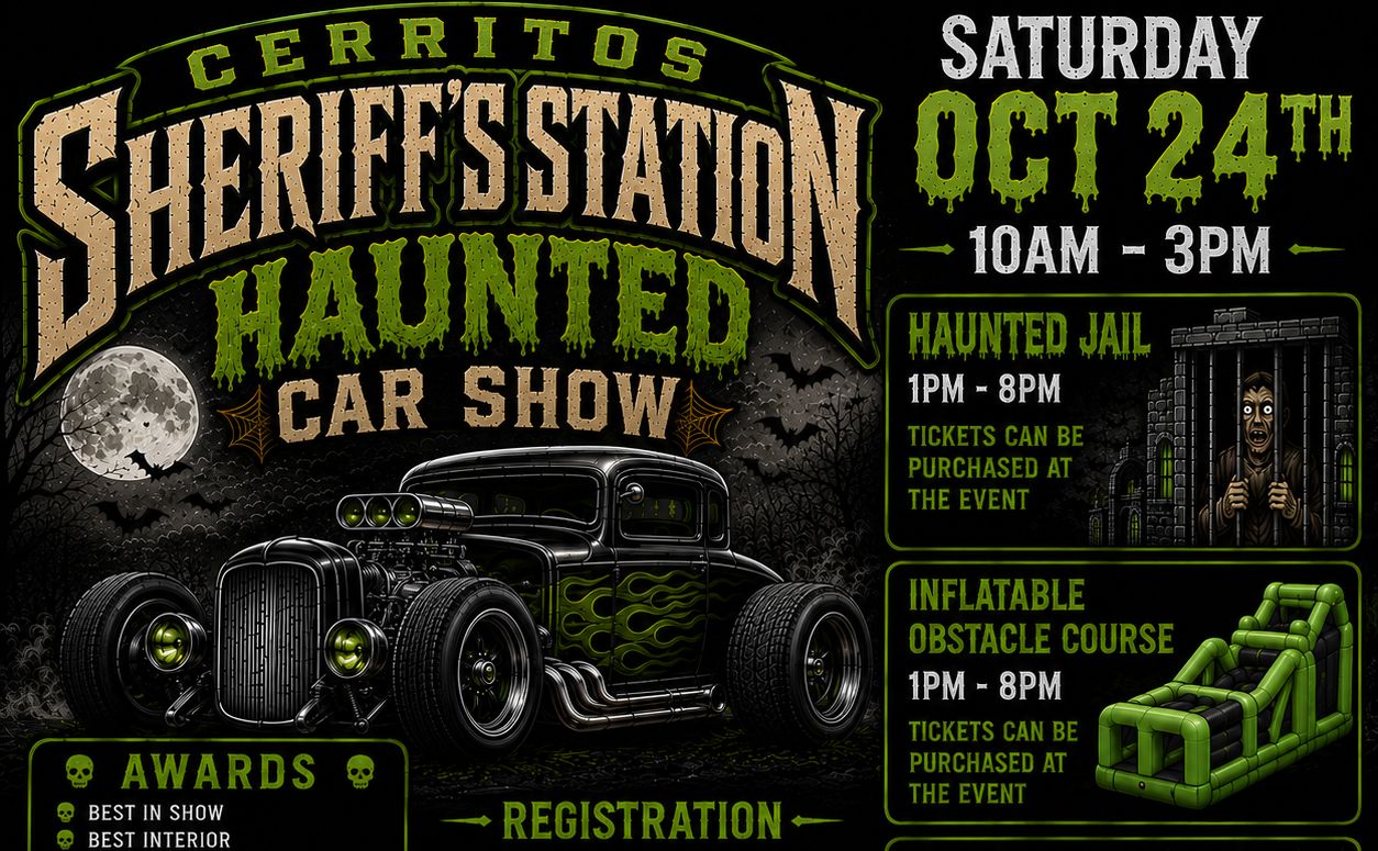 Cerritos Sheriff Station Haunted Car Show partial flyer October 2026